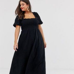ASOS DESIGN Curve shirred bustier maxi dress